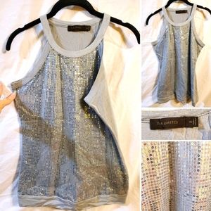 The Limited grey/silver sequin sleeveless top - base layer